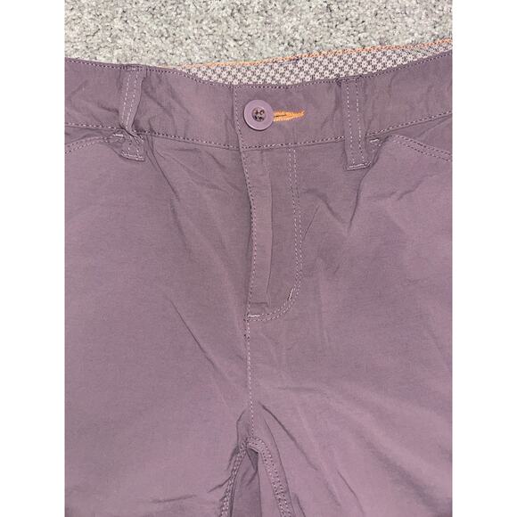 Orvis Womens Size 4 Pants Cropped Side Pocket Stretch Plum Rouching Near Hem - Picture 3 of 7